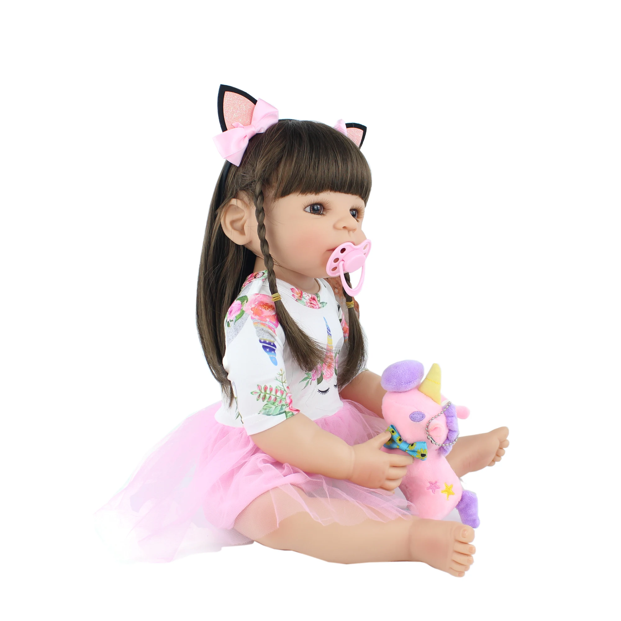 55 см полный Силиконовый Reborn Baby Doll игрушка для девочки новорожденная принцесса