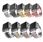 Браслет звеньевой из нержавеющей стали для iwatch 42 38 45 41, металлический ремешок для Apple watch band SE series 7 6 5 4 3 40 44 мм
