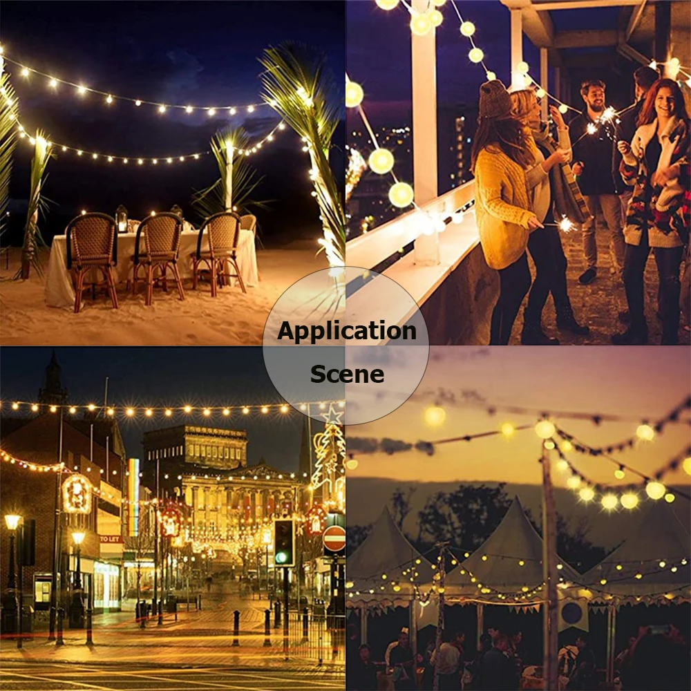 Рождественские огни Солнечный Шар гирляндой Водонепроницаемый освещение внутри