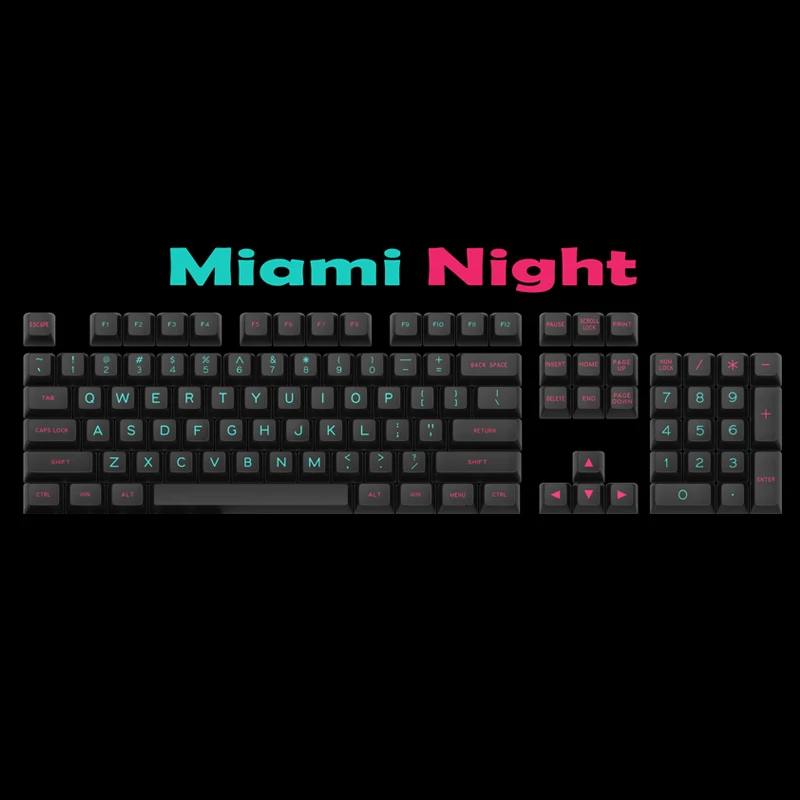 Miami night 122 keys 1 комплект PBT краситель Сублимация SA профиль Чехлы для клавиш chocolates мел в Майями ночь механическая клавиатура колпачка для MX переключатели - Цвет: Miami night 122 keys