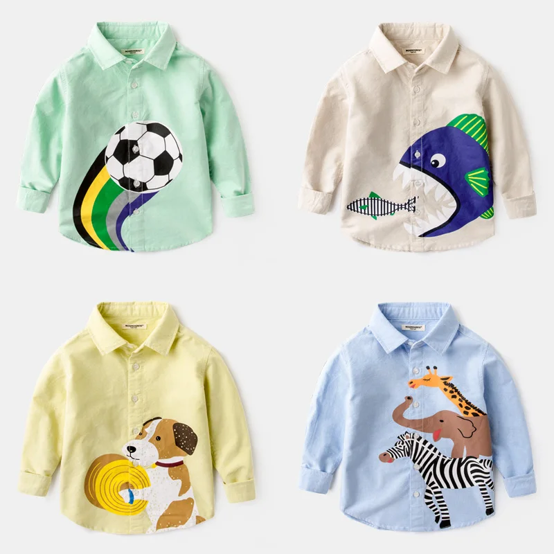 Детская хлопковая рубашка с длинным рукавом рисунком Джокера для мальчиков