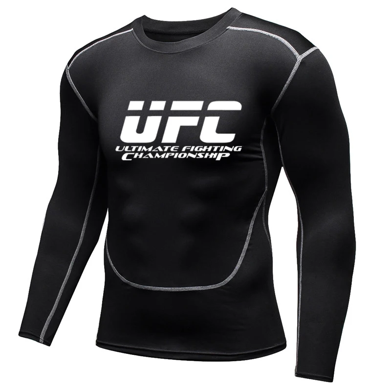 Мужская Спортивная Футболка Rashguard для бега спортзала фитнеса ММА быстросохнущая