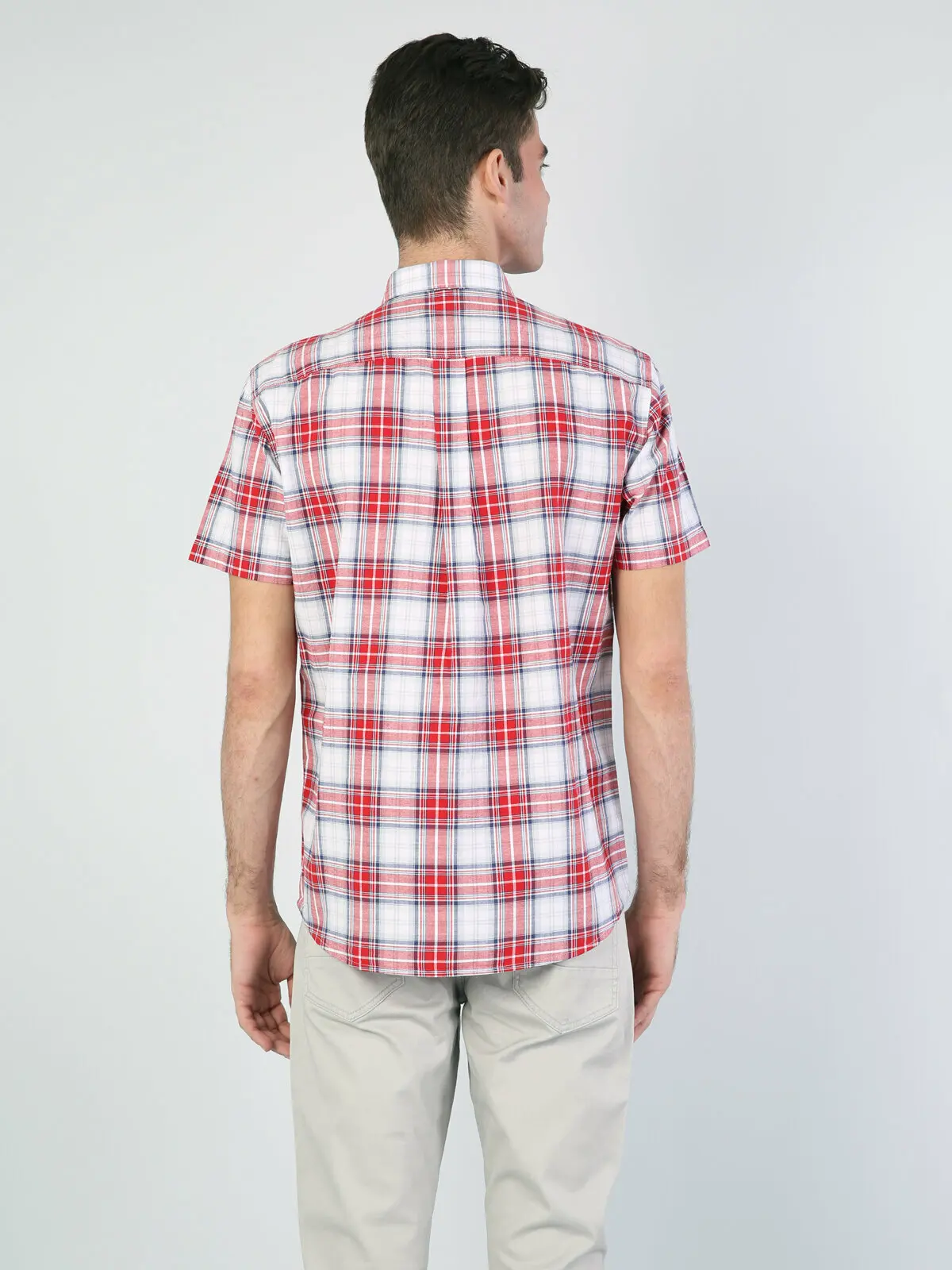 Colins Men Regular Fit Red Short Sleeve Shirtshirts for men Men's shirt man CL1043073 |