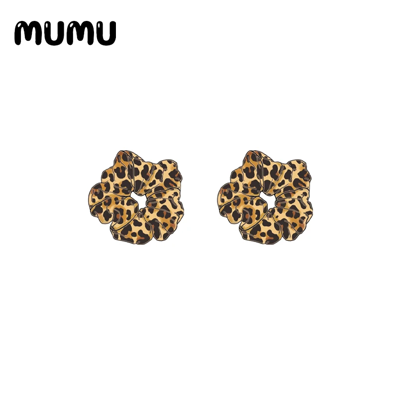 2021 Новый леопардовый принт серьги-гвоздики в форме животных эпоксидные
