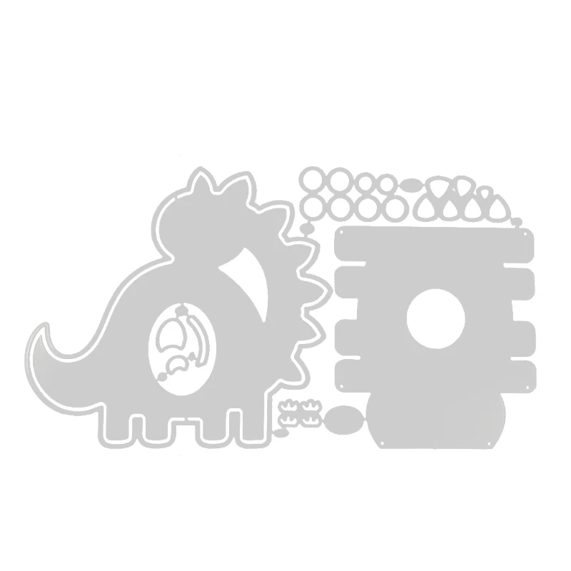 

R7RC Пасхальный динозавр, металлические режущие штампы, искусственная кожа, бумажная карта, тиснение, украшение