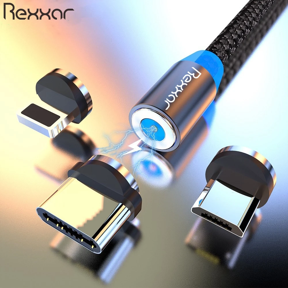 1 м 2 м Магнитный USB кабель Micro usb type C кабель для быстрой зарядки для iPhone XS Max samsung Магнитный шнур для зарядки телефона Android
