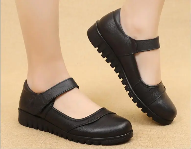 New Classic autumn Women Flats Genuine Leather Shoes Woman Slip On Loafers Flats Soft Oxford Ballerina Shoes Casual Large size