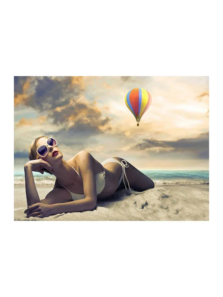 

Ocean beach sexy woman Oil Painting Living Room Decorative Painting Art Wall Art Canvas Posters and Prints