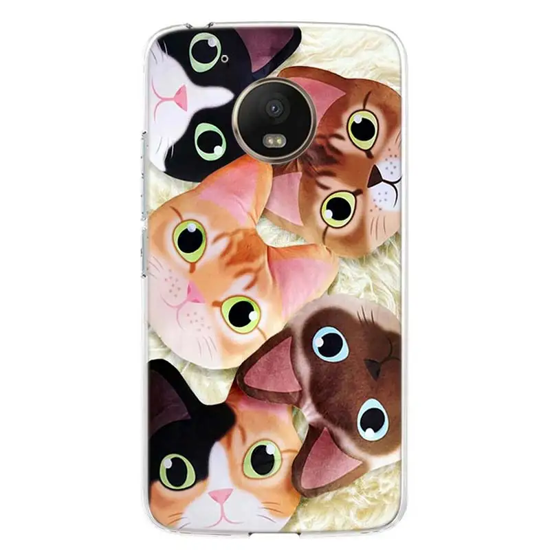 

Cat Cute Kitten Catling Phone Case For Motorola Moto G7 G8 G6 G5S G5 E6 E5 E4 Plus Power G4 One Action X4 EU Gift Coque Cover