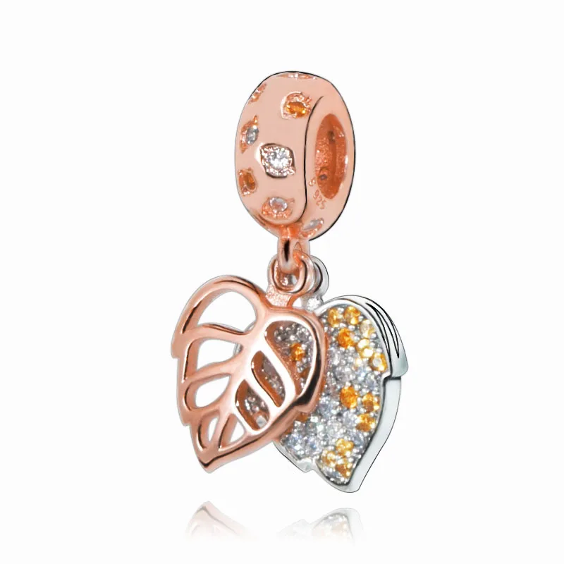 Микс покрытых розовым золотом бусин очаровательный хрустальный цветок в форме