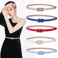 fashion candy colors women belts luxury brand oval square buckle belt for jeans dress casual black ladies female thin waistband