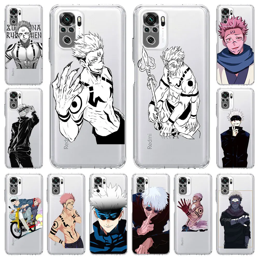 

Jujutsu Kaisen Anime Transparent Phone Cover for Redmi 8 8A 9A 9C 9 Note 7 8 9 10 Pro Shell Soft For Xiaomi Mi X3 NFC M3 Case