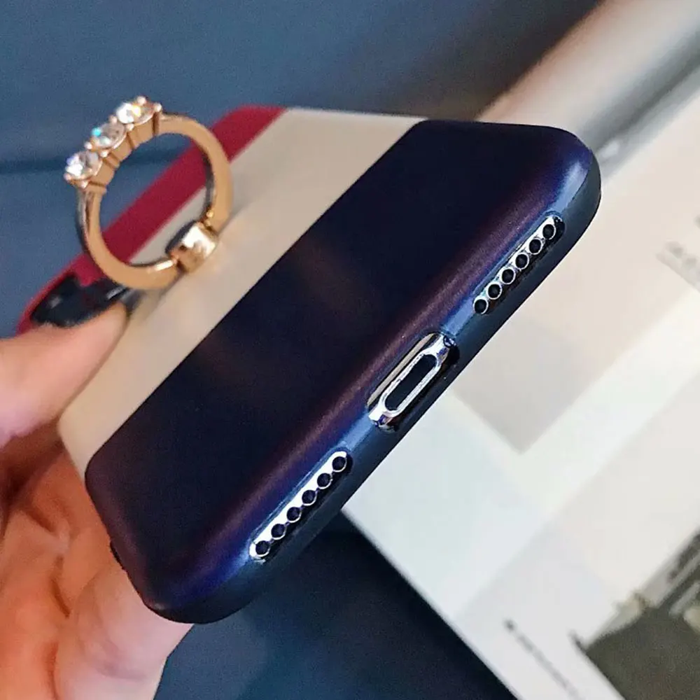 KISSCASE роскошный Кронштейн кольцо чехол для iPhone 6 7 8 11 XS MAX XR S Plus X мягкий силиконовый