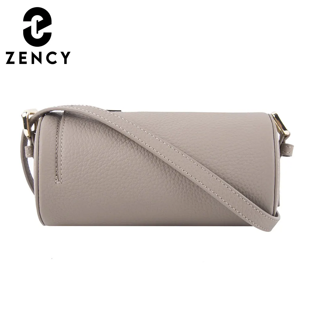 

Zency Genuine Leather 2022 Winter New Fashion Bucket Female Shoulder Bag Small Simple High Quality Crossbody Handbag For Women