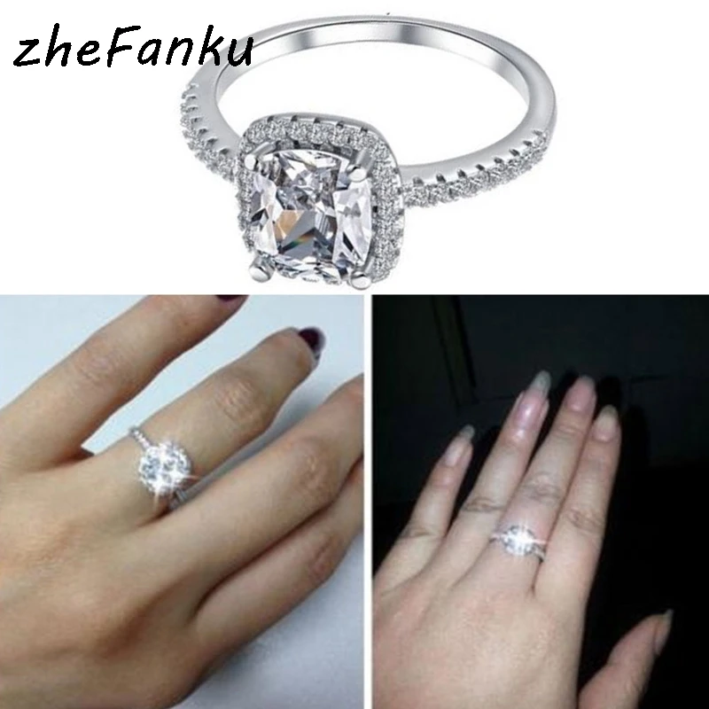 Изысканная бижутерия серебряного цвета модное свадебное и обручальное кольцо с