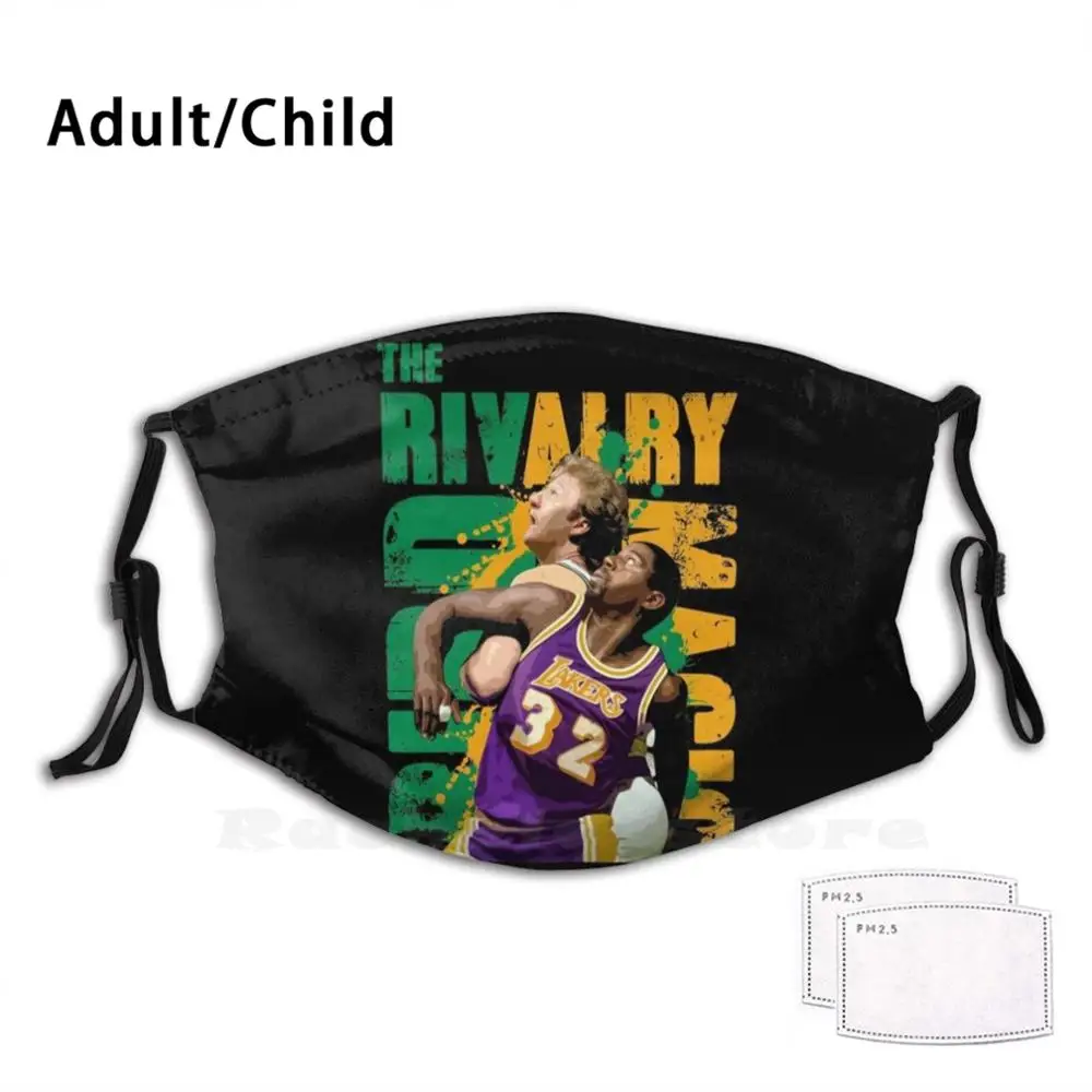 

Маска для копирования Pm2.5 с фильтром, моющаяся, для взрослых и детей, «сделай сам», «Ларри Птица», «Волшебный Джонсон»