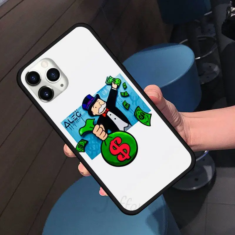

Dollar funny cartoon money Monopoly Phone Case For iphone 7 8 12 11 XR XS pro Max Mini plus Soft silicone cover shell funda