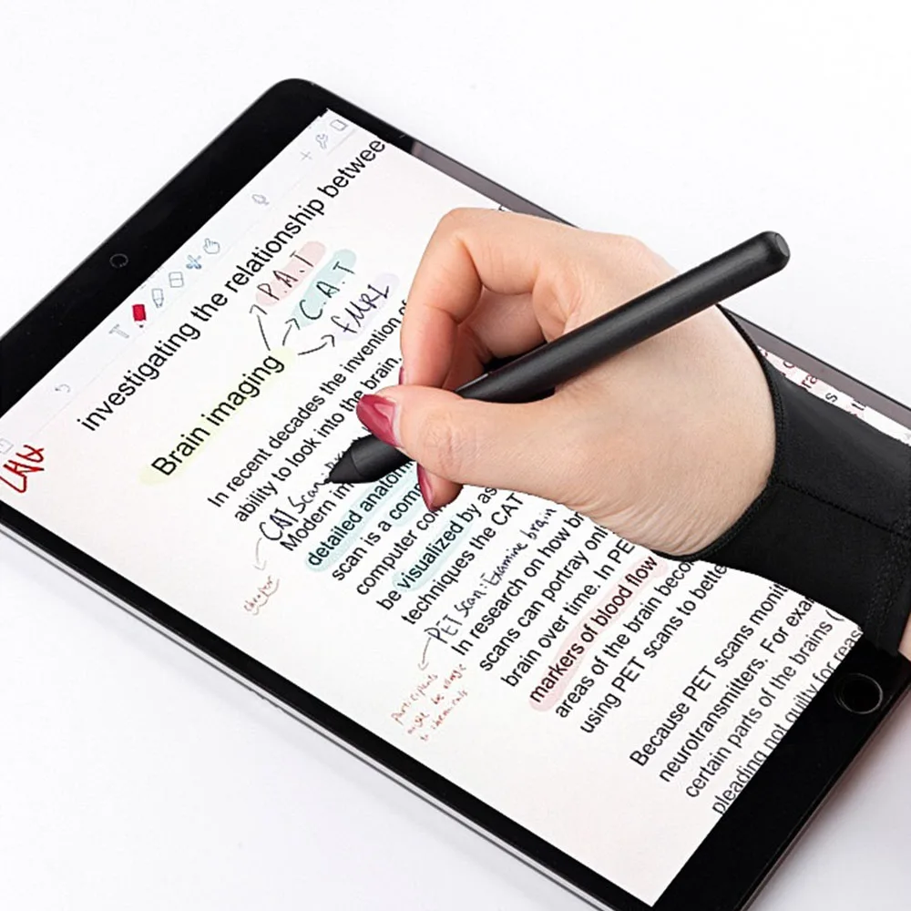 Черная перчатка с 2 пальцами для защиты от загрязнений любого графического