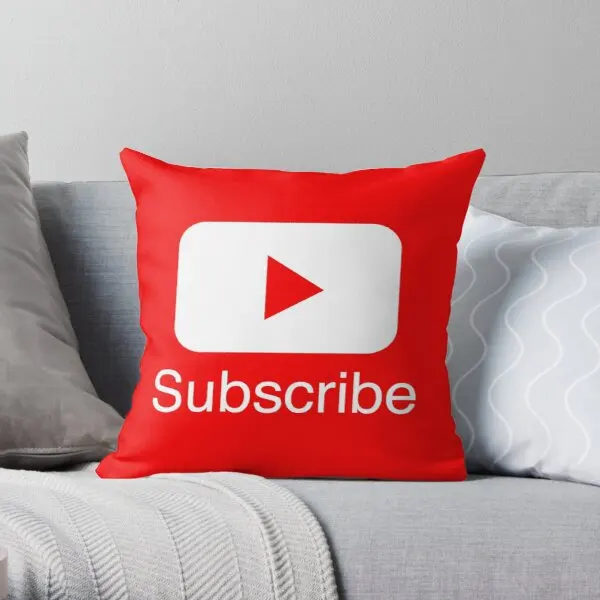 

You Tube Subscribe Play Button Videos VL Soft Decorative Throw Pillow Cover for Home Pillows NOT Included
