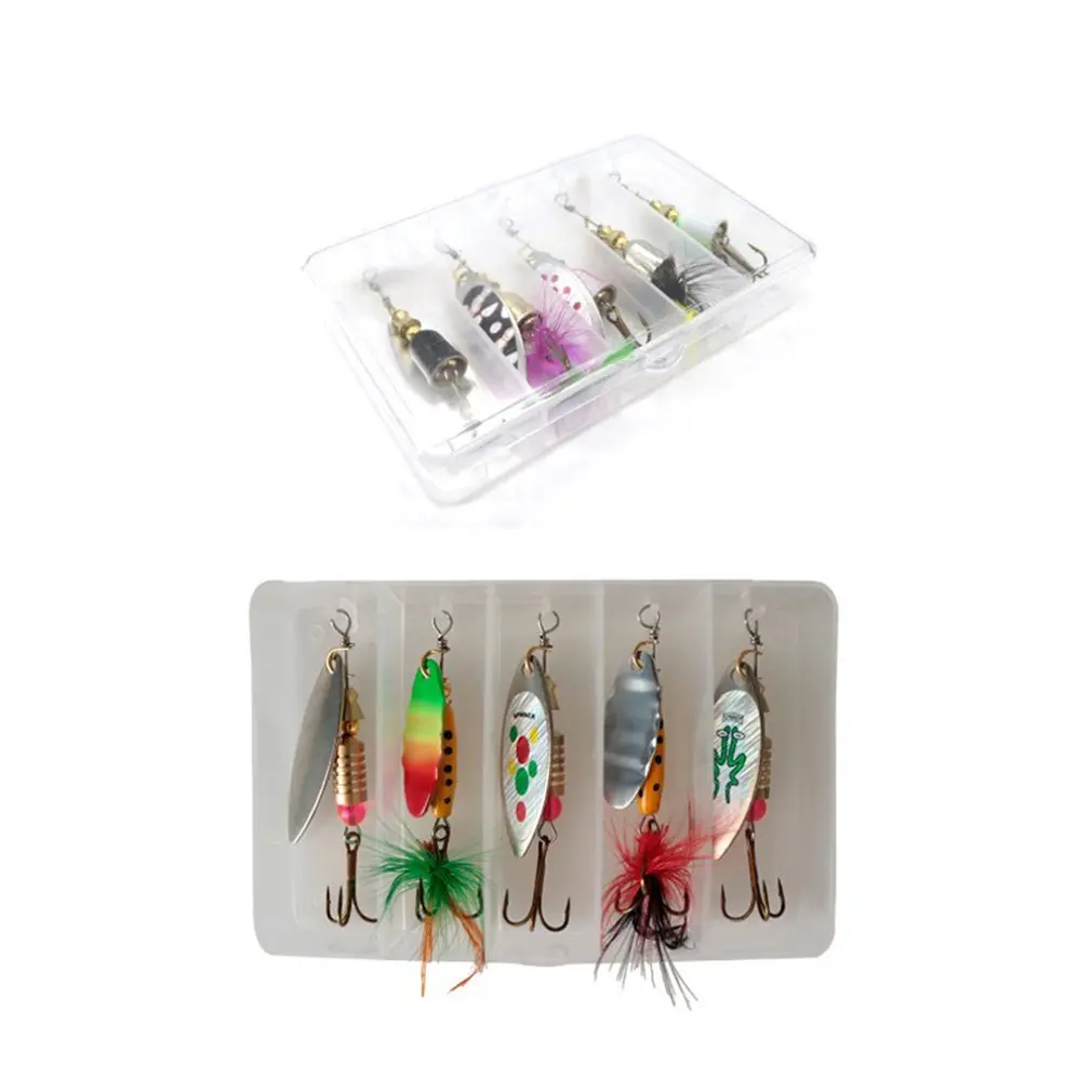 Вращающийся Сияющий набор блесток приманка с пером поддельные приманки