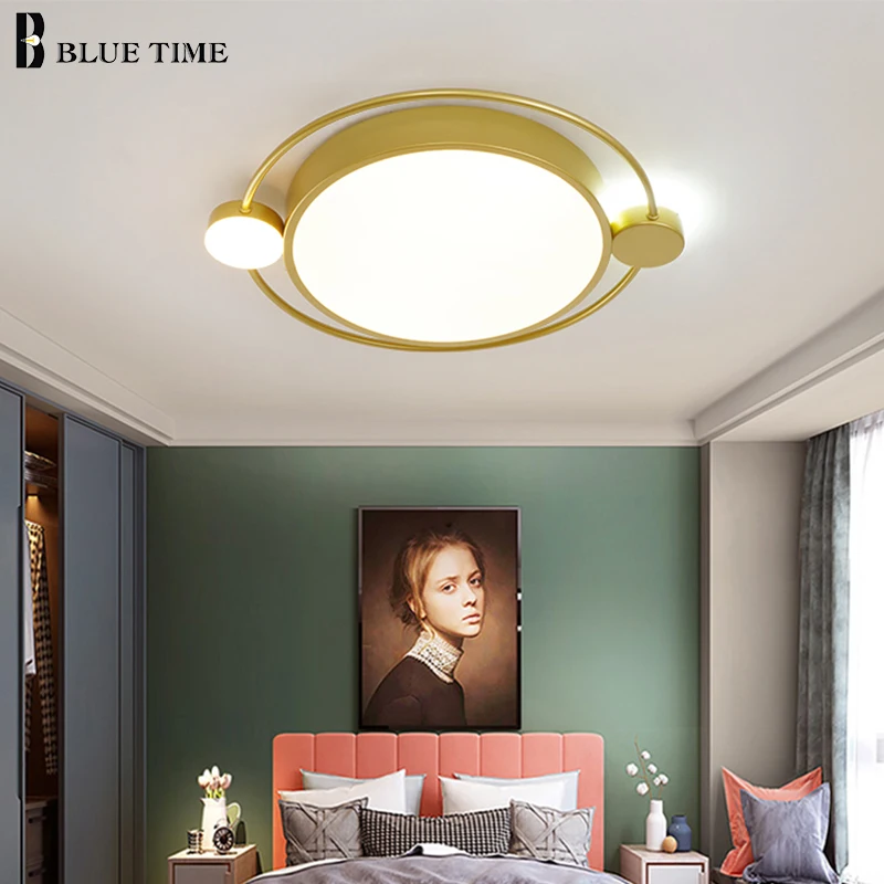 

Golden Frame Modern Led Ceiling Lights For Living Room Bedroom Dining Room Indoor Lighting Ceiling Lamp Flush Mounted Luminaires