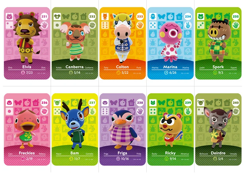 Карточная карта Amiibo для животных серии 3 (211 240) NS карточная карточка работа игр