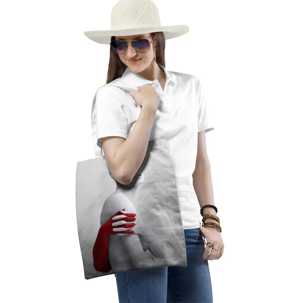 

Women Shopping Bag Printing Female Shoulder Canvas Bags Large Capacity Tote Travel Storage Bag Cute Fun Handbag