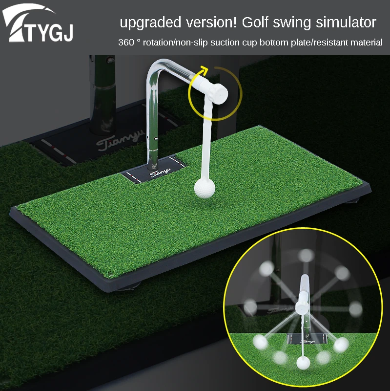 TTYGJ Upgraded Version 360° Rotating Stick Golf Men Women Swing Practice Trainer Indoor Simulation Grass Suction Cup Anti-skid