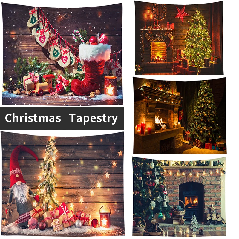 Рождество Санта Клаус печать гобелен kристмастре настенный тканевое покрывало