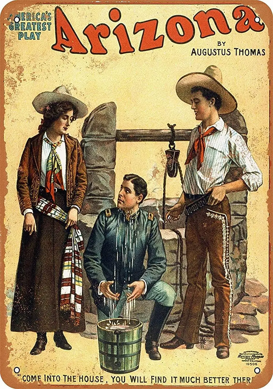 

Fsdva 8 x 12 Metal Sign - Arizona America's Greatest Play - Retro Wall Decor Home Decor