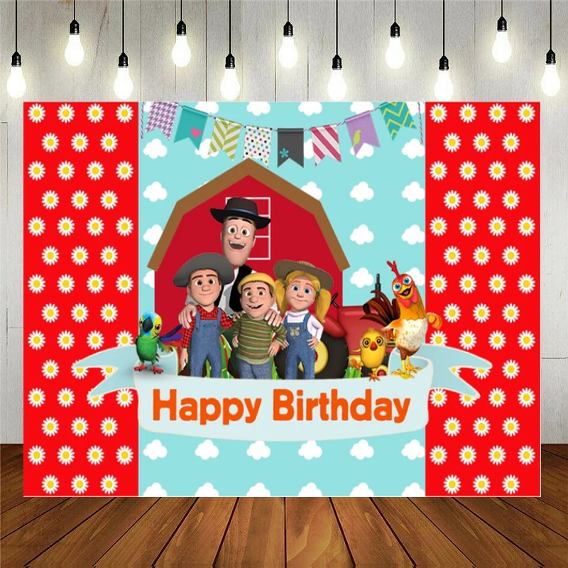 Фотофон Зеленая трава на ферме на заказ для студии Vinyl на день рождения детей 1 год фотозона.