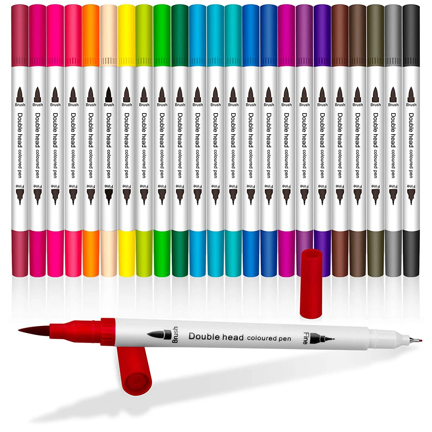 

Dual Tip Brush Art Markers Pens for Kids Adult Coloring Books Drawing Planner Calendar 24 Colors 1~2 mm & 0.4mm