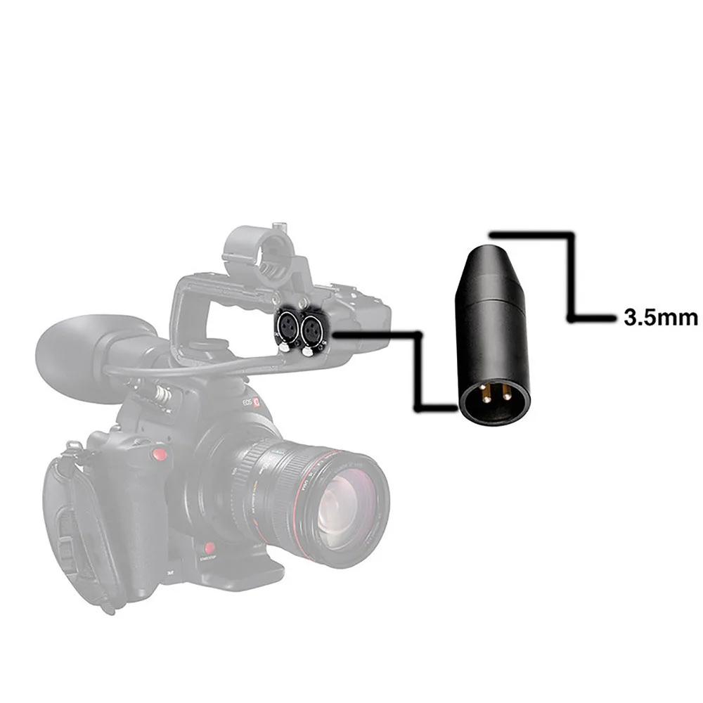 

3-контактный штекер XLR на гнездо 3,5 мм TRS, мини-разъем для микрофона, стерео адаптер 35C-XLR, микрофонный разъем для камеры Canon