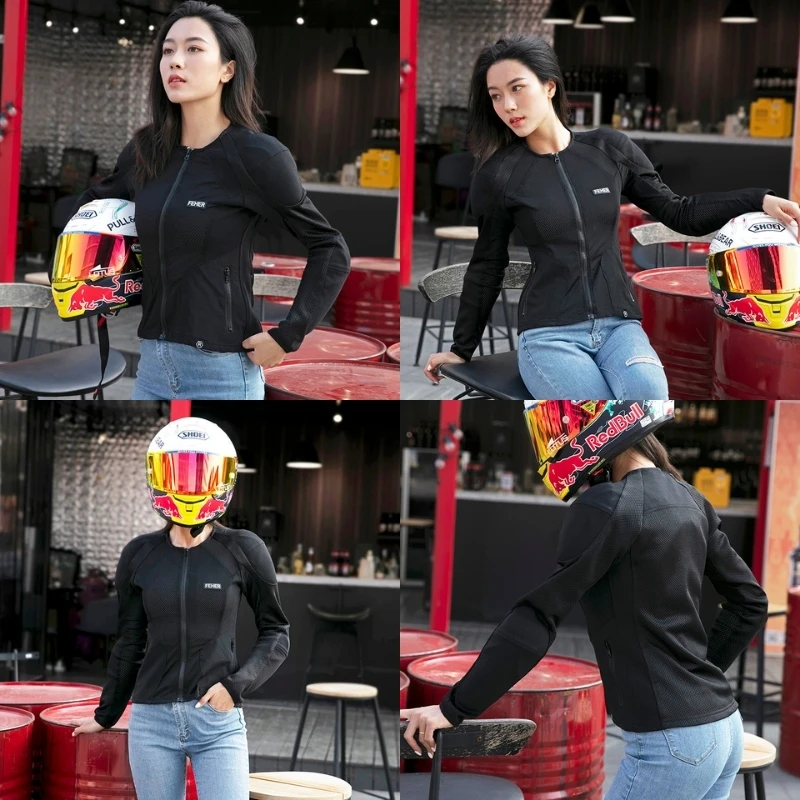 Куртка женская мотоциклетная сетчатая дышащая верхняя одежда для езды на