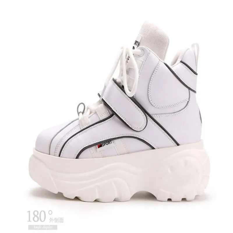 Женские кроссовки на платформе обувь липучке белые серебристые предварительные