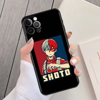 back soft cover for apple iphone 7 11 12 13 pro xr x xs max 6 6s 8 plus 5 5s se tpu matte phone case anime my hero academia