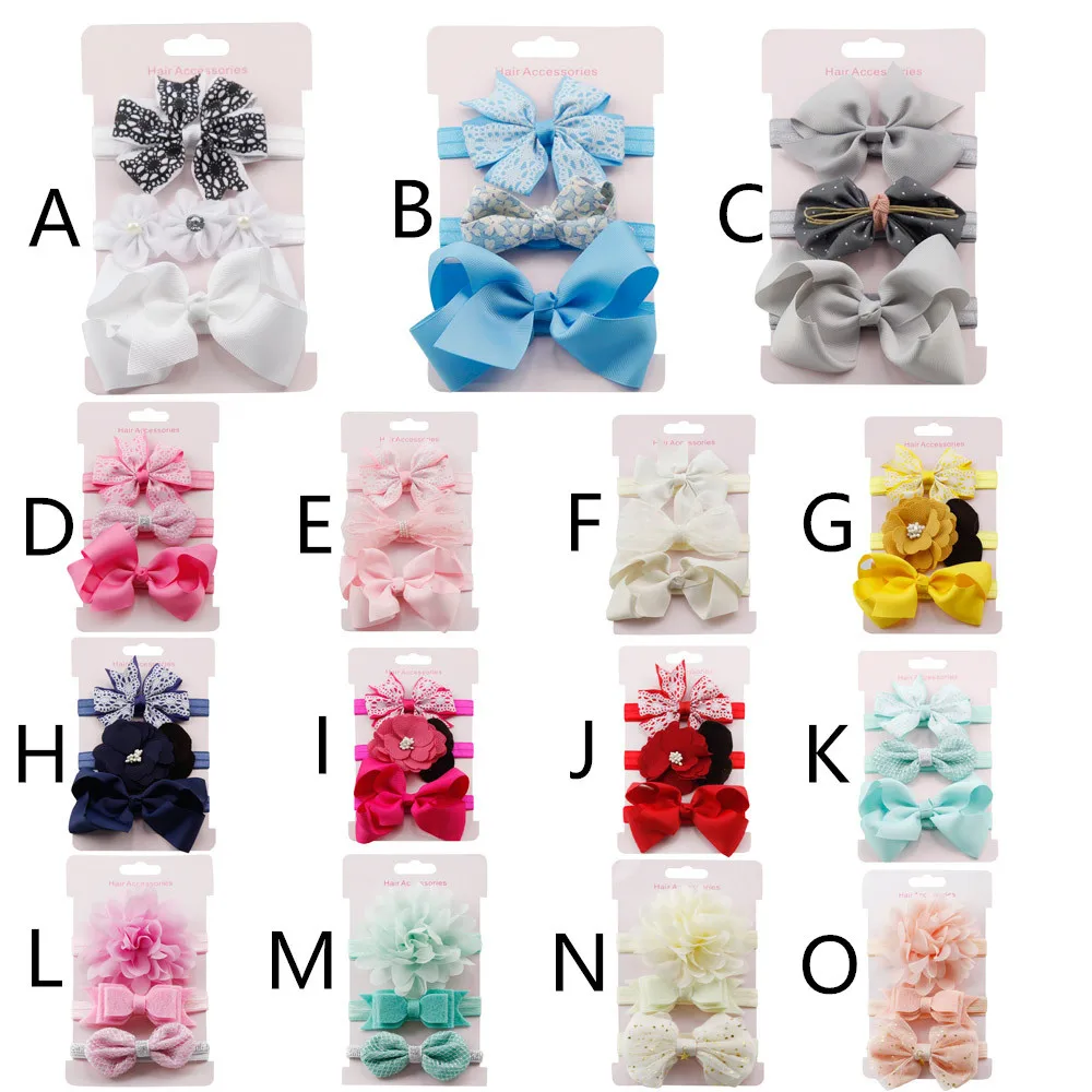 2020 3 pcs Children Floral Headband Girls Baby Accessories Elastic Loop Set New Arrival Dropshipping# Jan | Детская одежда и обувь