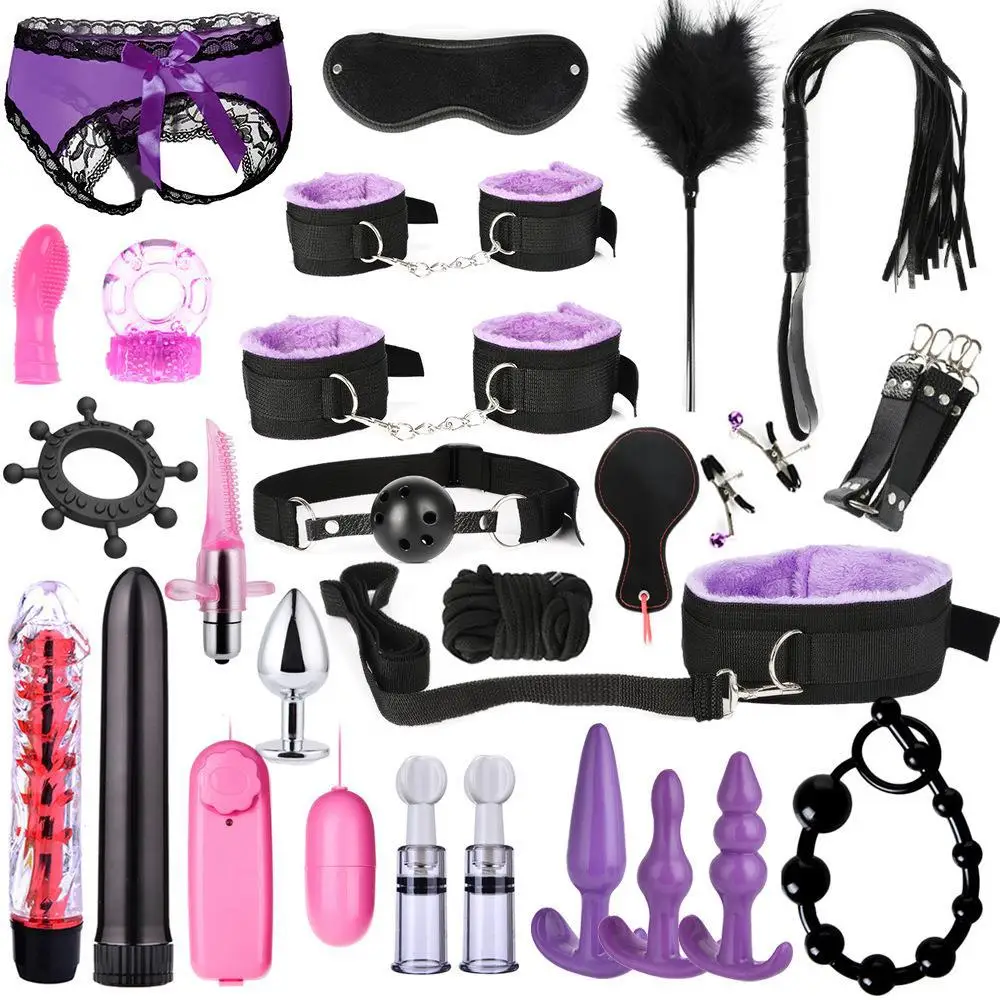 

Наручники BDSM для взрослых, мужские наручники, зажимы для сосков, плетка для шлепков, сексуальная металлическая Анальная пробка, вибратор, Ан...