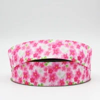 16mm22mm25mm38mm75mm pink flowers print grosgrain ribbon 102550yards diy gift wrapping paper sewing decoration