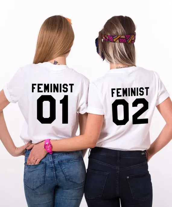 Футболка с графикой Camisetas Feminist 01 02 BFF лозунг tumblr футболки хлопковые одинаковые