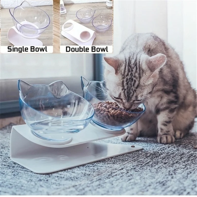 Cat Food Bowl Cat Ears Bowl Pets Food Pot Double/Single Bowl Drinking Water Container Pet Supplies