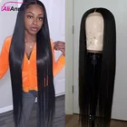 ALIANNA 30 дюймов парик фронта шнурка мягкий HD парик фронта шнурка человеческих волос предварительно выщипанный прямой парик фронта шнурка мягкий 40 дюймов парик с застежкой