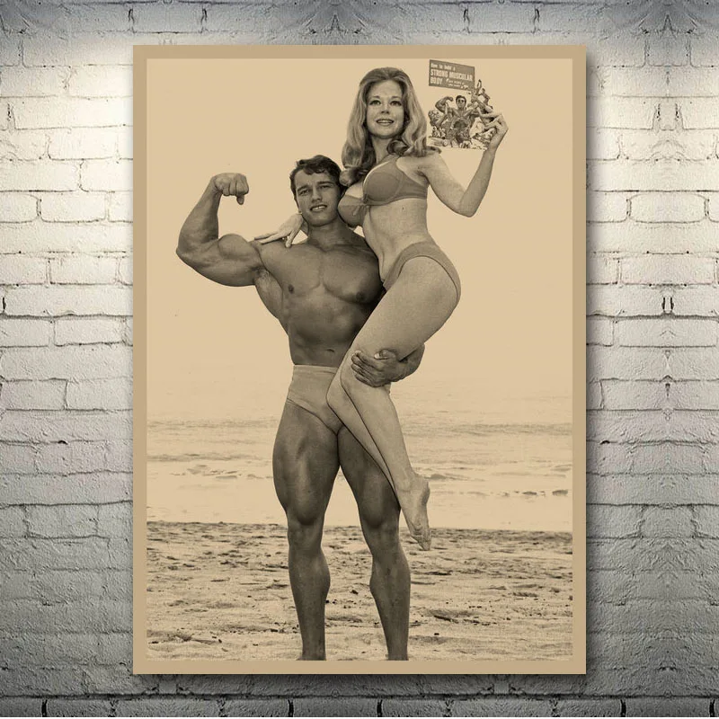 Арнольд Шварценеггер ретро постер Мотивационная для бодибилдинга Печать на