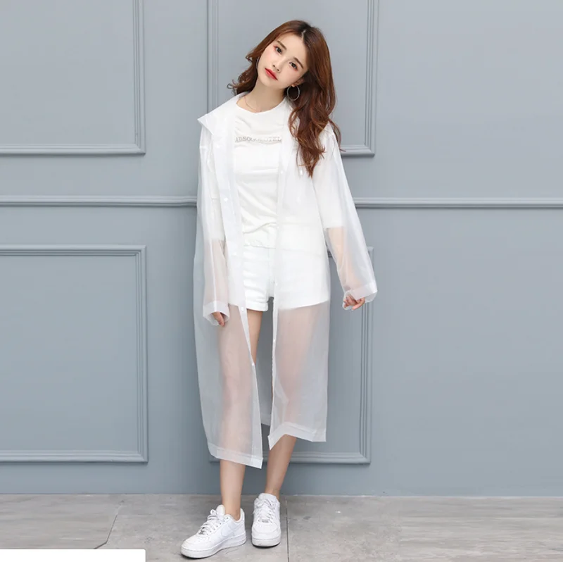 Модный женский дождевик из ЭВА утолщенный водонепроницаемый прозрачный для