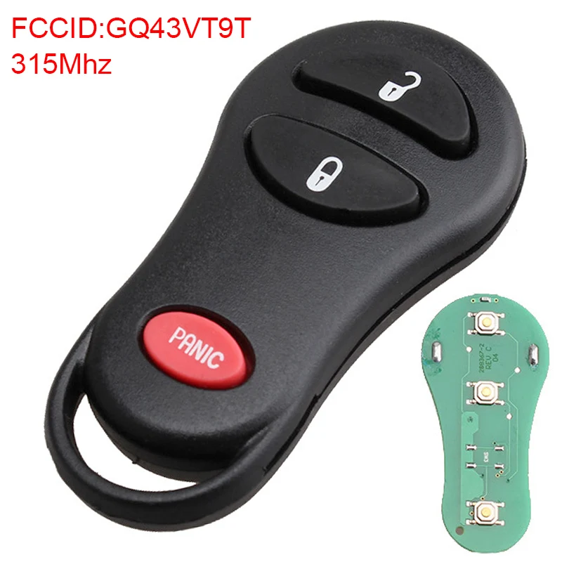 

315Mhz 3 Buttons Replacement Smart Remote Car Key Fob GQ43VT9T fit for 2000 1999 2001 2002 2003 2004 Jeep Grand Cherokee