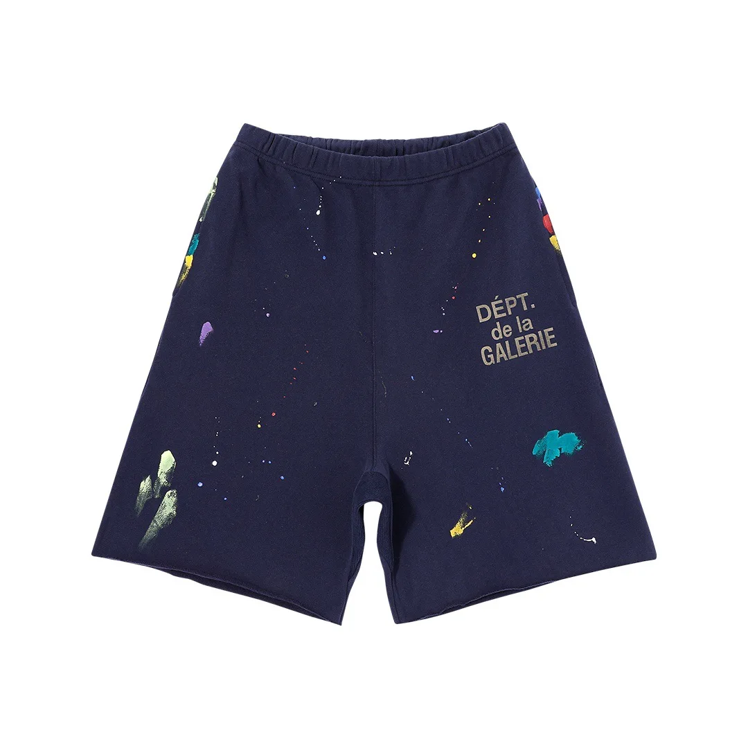 

Original brand shorts men's GD color graffiti splash ink sports shorts summer retro casual pants
