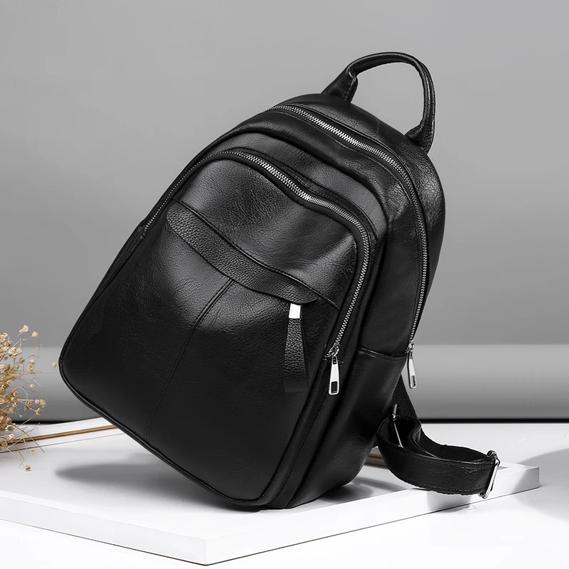 

Black Color Women Backpacks High Quality PU Leather Travel Backpack Sac A Dos School Bags for Teenage Girls Female Back Pack
