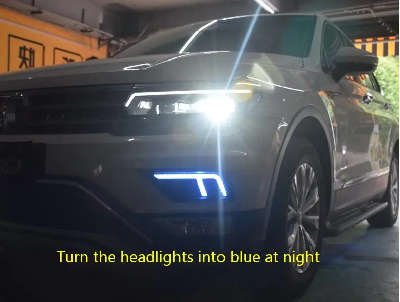 2 шт Автомобильный светодиодный дневной светильник для Volkswagen VW Tiguan 2017 2018 2019 LED DRL с