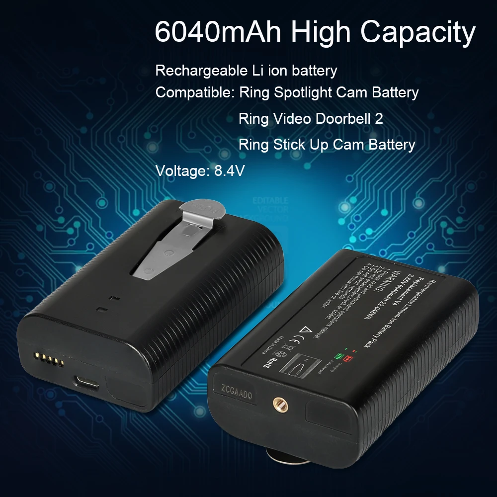 Перезаряжаемый литий ионный аккумулятор 3 65 в совместимый с кольцевым дверным