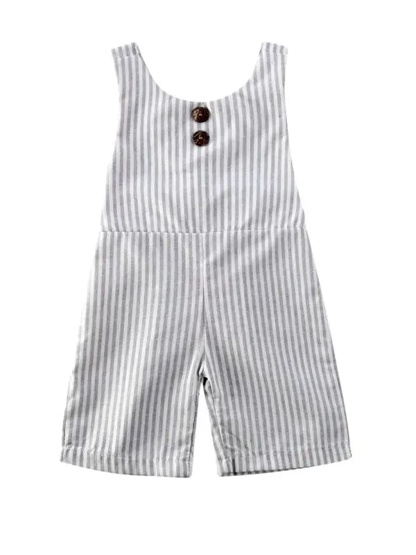 UK Infant Kids Baby Girl Boy Striped Bib Pants Romper Overalls Outfits Clothes |